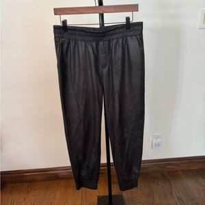 Club Monaco Black Faux Leather Joggers - Black Size 6